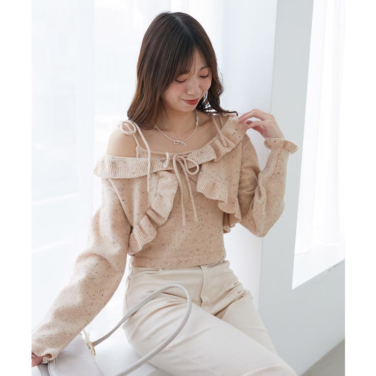 ネップキャミセットフリルカーディガン[品番：CTYW0004576]｜MAJESTIC