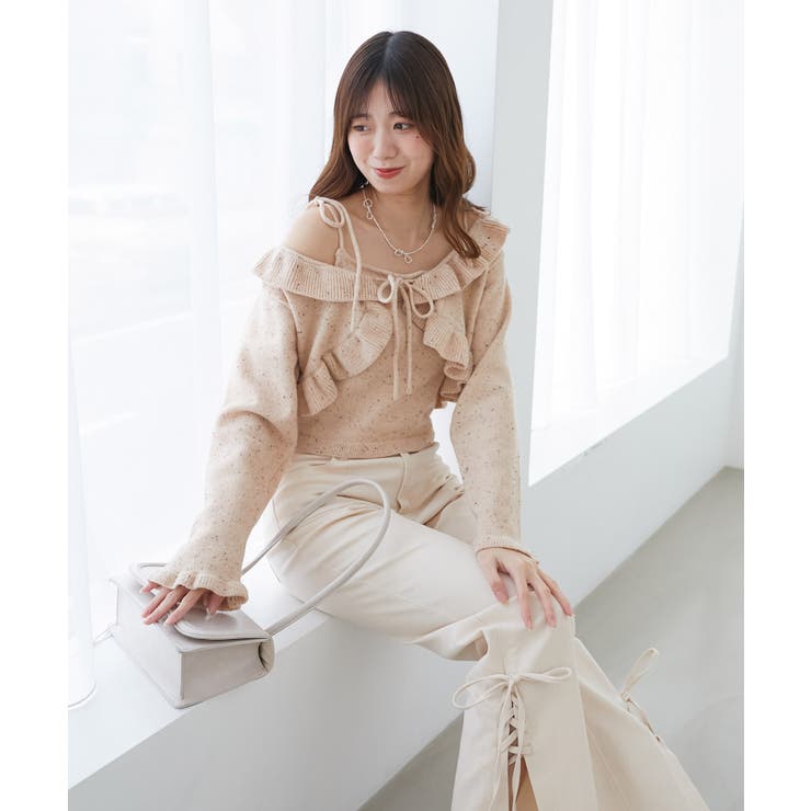 ネップキャミセットフリルカーディガン[品番：CTYW0004576]｜MAJESTIC