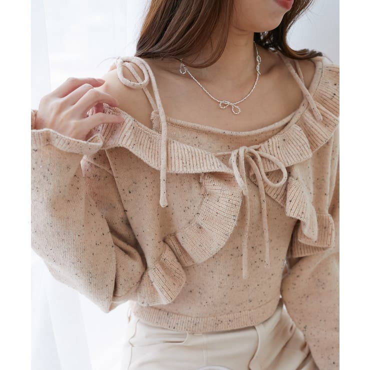 ネップキャミセットフリルカーディガン[品番：CTYW0004576]｜MAJESTIC