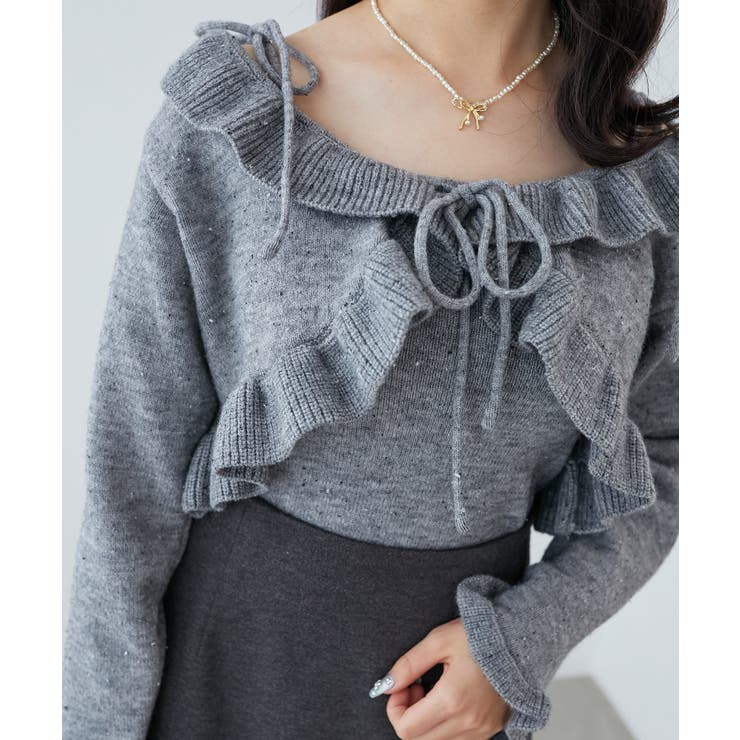 ネップキャミセットフリルカーディガン[品番：CTYW0004576]｜MAJESTIC