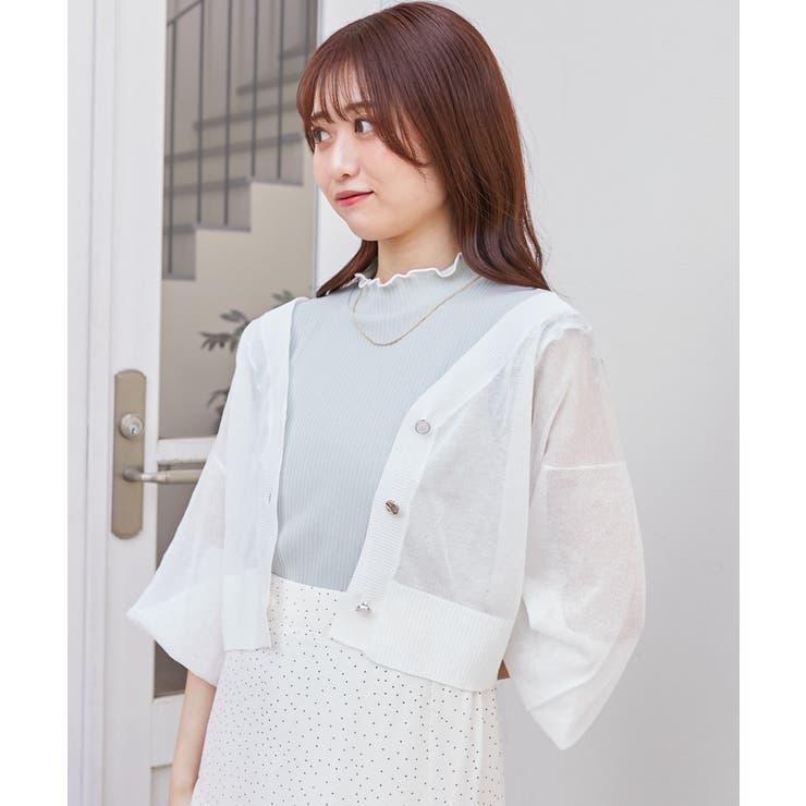 アイボリー | アソートボタンシアーカーディガン | MAJESTIC LEGON 