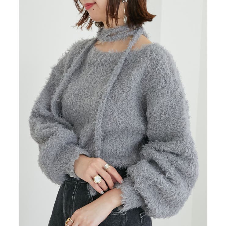 チョーカー付きプードルニット | MAJESTIC LEGON  | 詳細画像25 