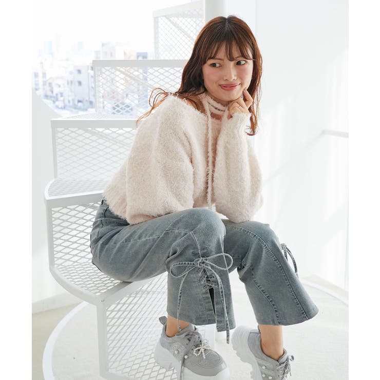 ピンク | チョーカー付きプードルニット | MAJESTIC LEGON 