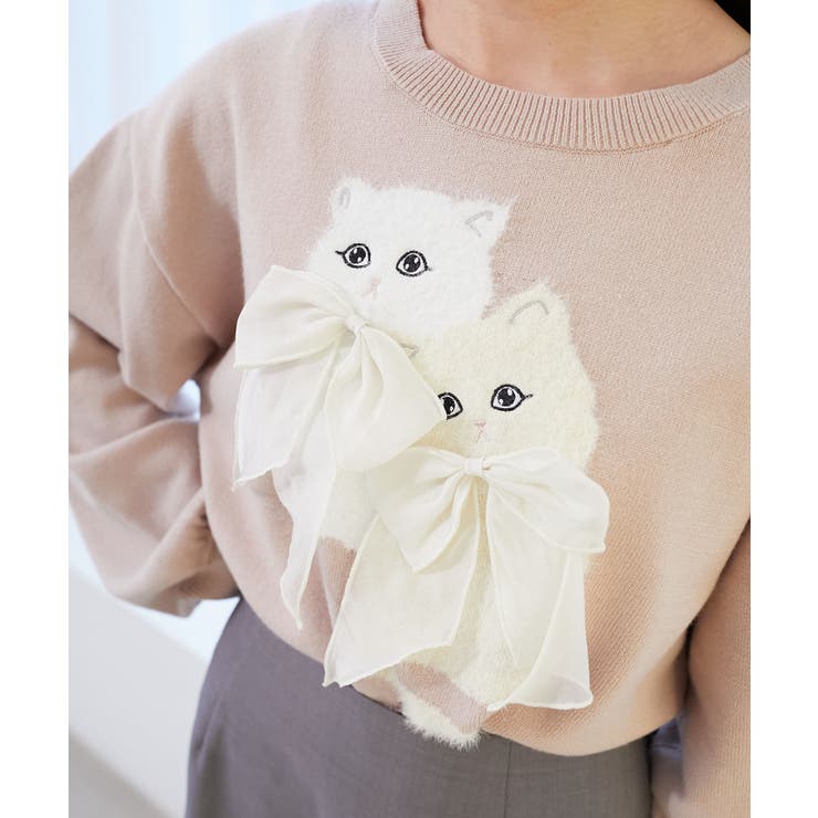 ダブルふわねこリボンニット[品番：CTYW0004540]｜MAJESTIC LEGON