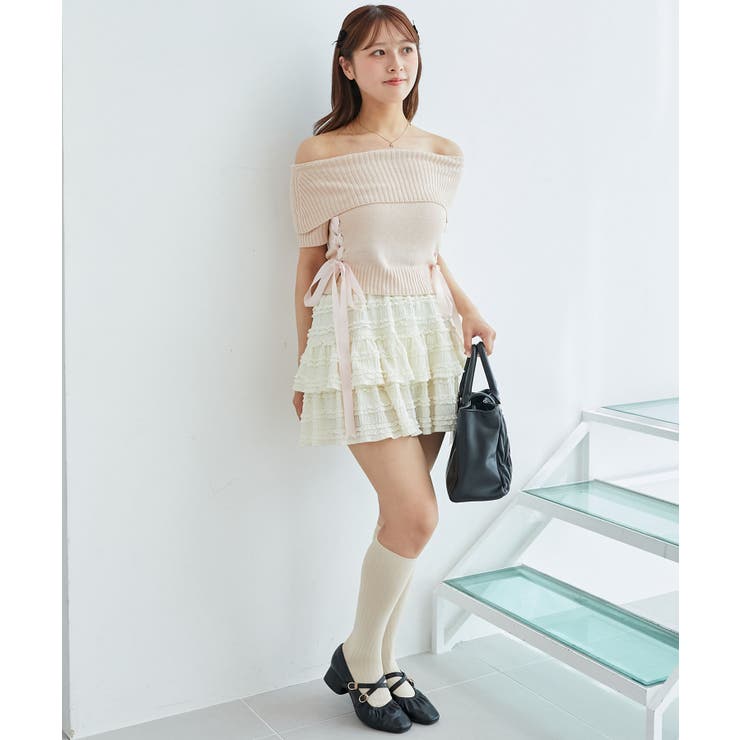 レースアップオフショルニット | MAJESTIC LEGON  | 詳細画像14 