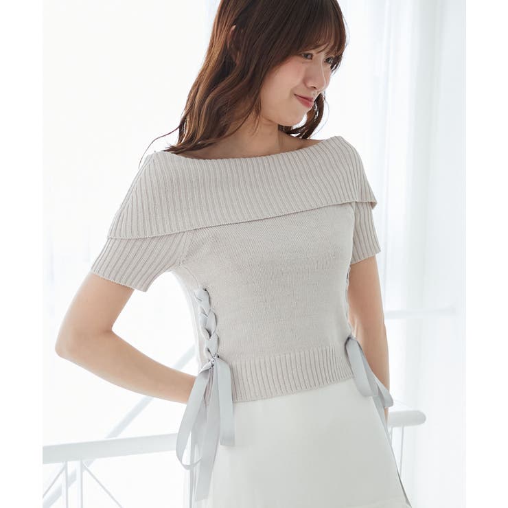 レースアップオフショルニット | MAJESTIC LEGON  | 詳細画像23 