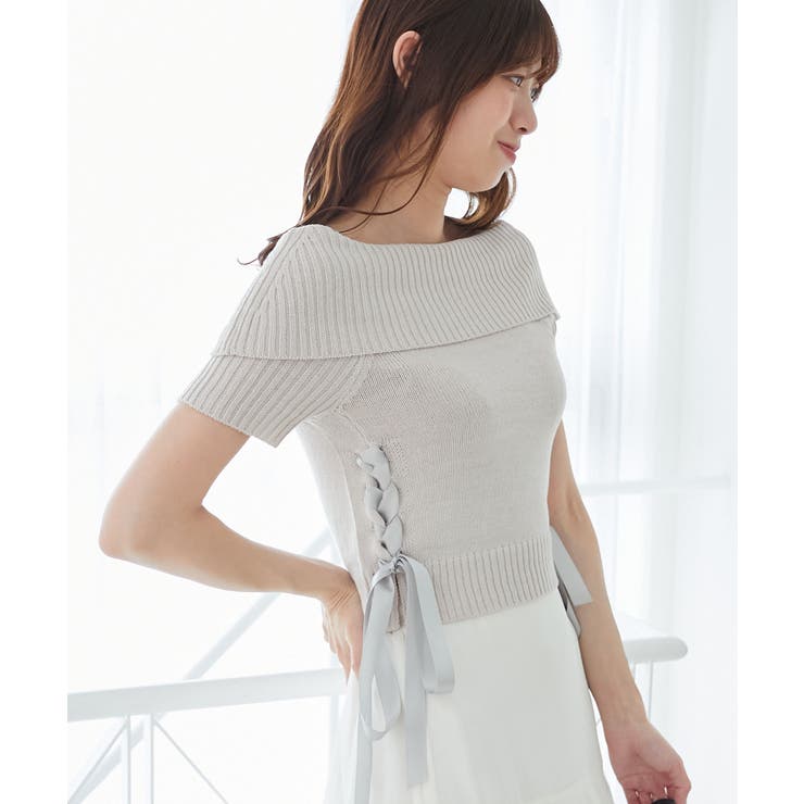 レースアップオフショルニット | MAJESTIC LEGON  | 詳細画像24 