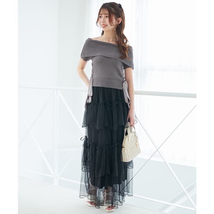 レースアップオフショルニット | MAJESTIC LEGON  | 詳細画像27 