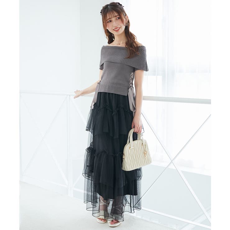 レースアップオフショルニット | MAJESTIC LEGON  | 詳細画像28 