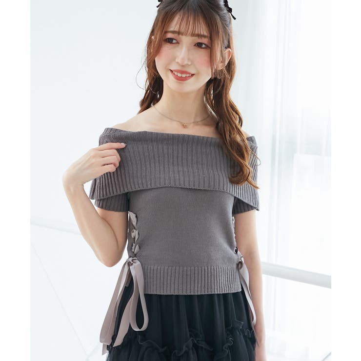 レースアップオフショルニット | MAJESTIC LEGON  | 詳細画像30 