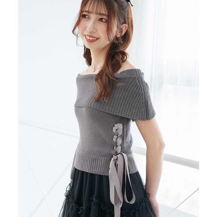 レースアップオフショルニット | MAJESTIC LEGON  | 詳細画像31 