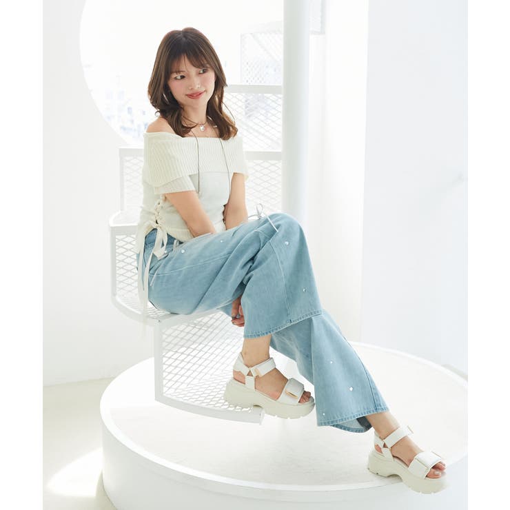 レースアップオフショルニット | MAJESTIC LEGON  | 詳細画像5 