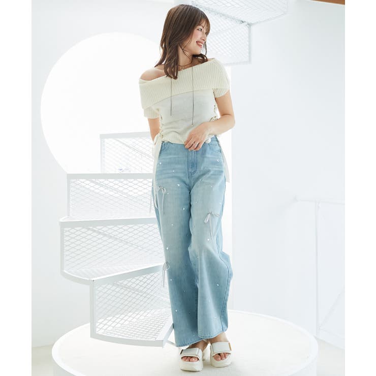 レースアップオフショルニット | MAJESTIC LEGON  | 詳細画像6 