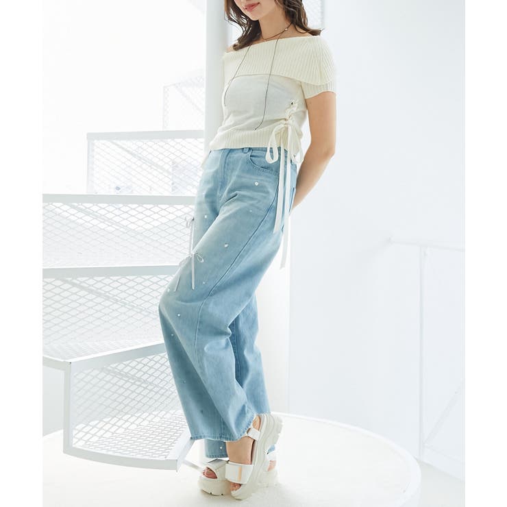 レースアップオフショルニット | MAJESTIC LEGON  | 詳細画像7 