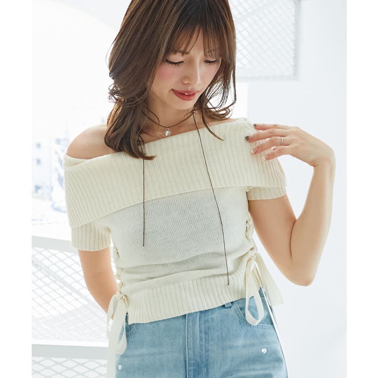 レースアップオフショルニット | MAJESTIC LEGON  | 詳細画像9 