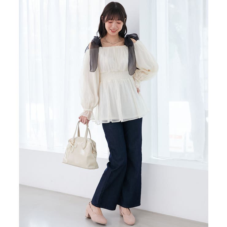 ショルダーリボンオフショルチュニック | MAJESTIC LEGON  | 詳細画像11 