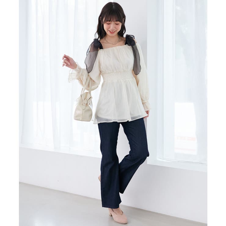 ショルダーリボンオフショルチュニック | MAJESTIC LEGON  | 詳細画像12 