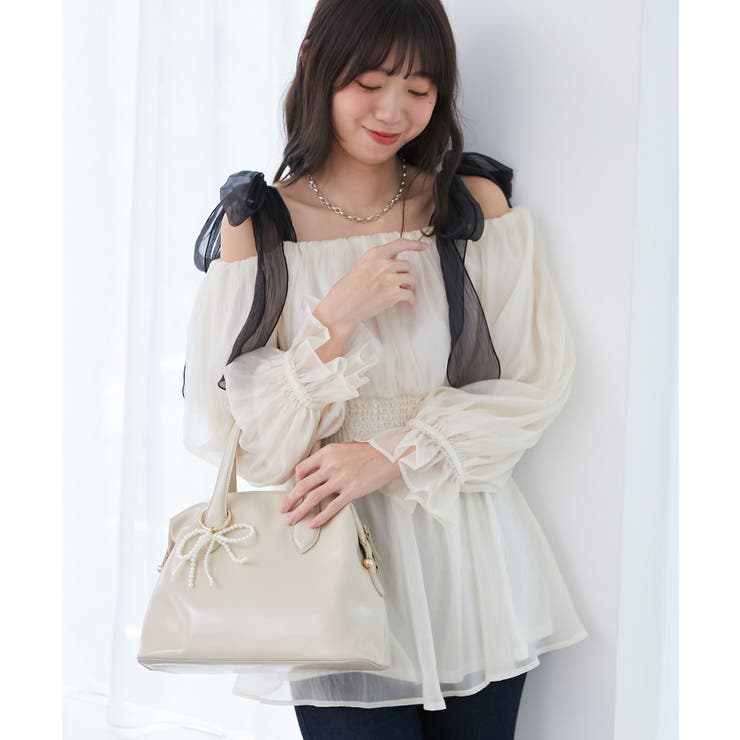 ショルダーリボンオフショルチュニック | MAJESTIC LEGON  | 詳細画像15 