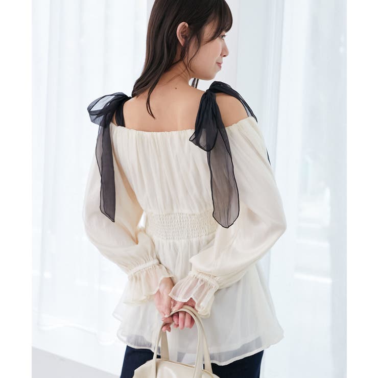 ショルダーリボンオフショルチュニック | MAJESTIC LEGON  | 詳細画像17 