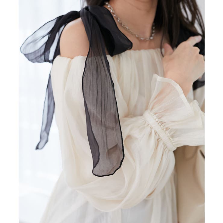 ショルダーリボンオフショルチュニック | MAJESTIC LEGON  | 詳細画像18 