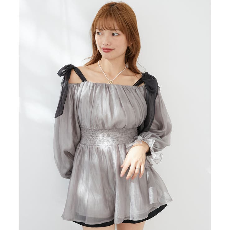 ショルダーリボンオフショルチュニック | MAJESTIC LEGON  | 詳細画像23 