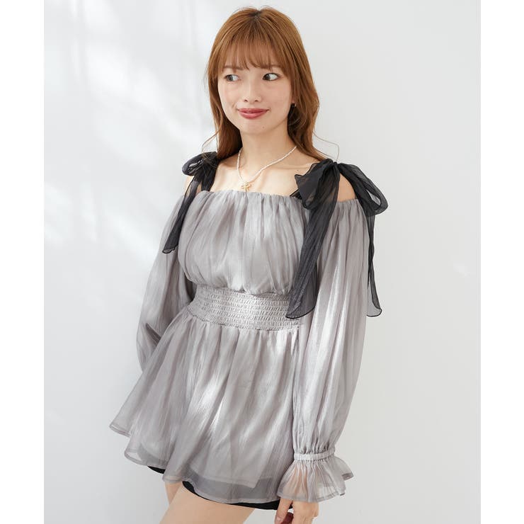 ショルダーリボンオフショルチュニック | MAJESTIC LEGON  | 詳細画像24 