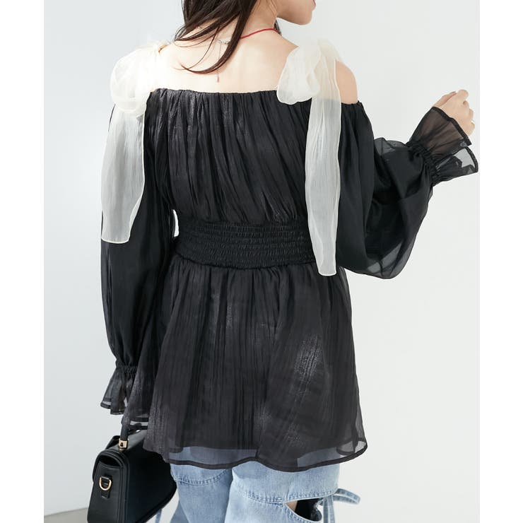 ショルダーリボンオフショルチュニック | MAJESTIC LEGON  | 詳細画像33 