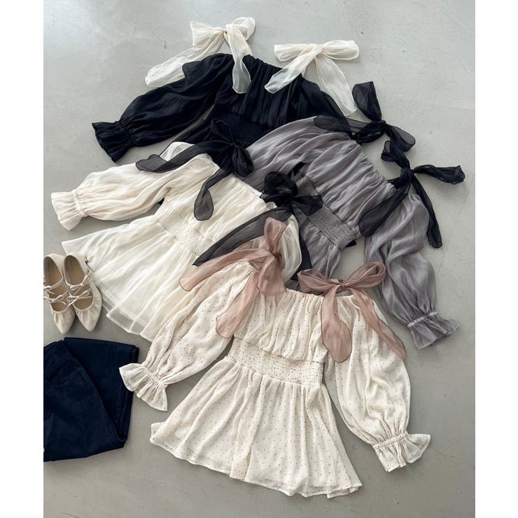 ショルダーリボンオフショルチュニック | MAJESTIC LEGON  | 詳細画像35 