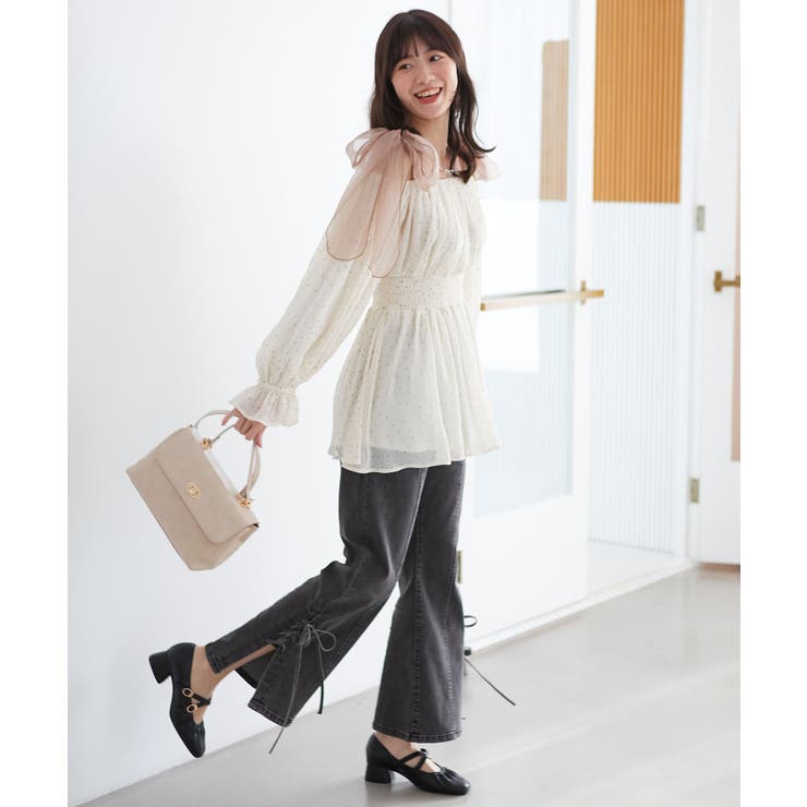 ショルダーリボンオフショルチュニック | MAJESTIC LEGON  | 詳細画像4 