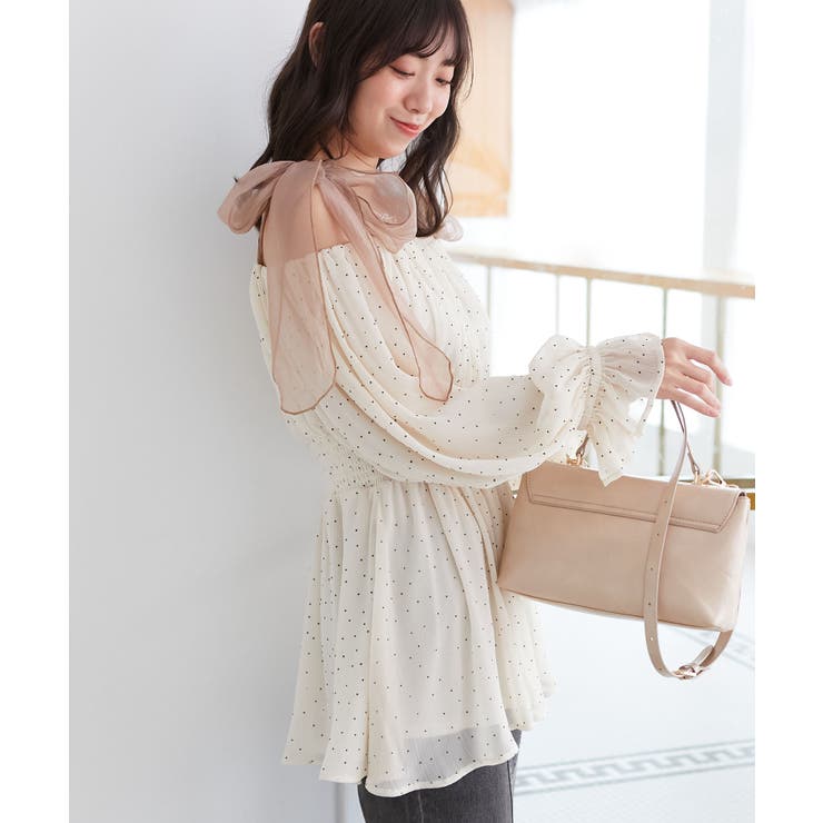 ショルダーリボンオフショルチュニック | MAJESTIC LEGON  | 詳細画像8 