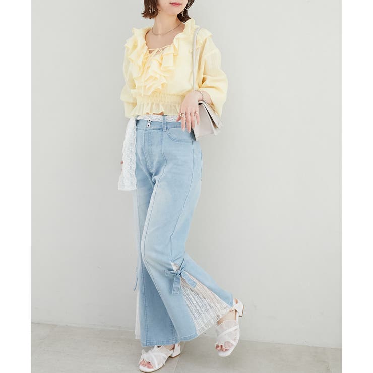 フロントリボンシアーフリルブラウス | MAJESTIC LEGON  | 詳細画像10 