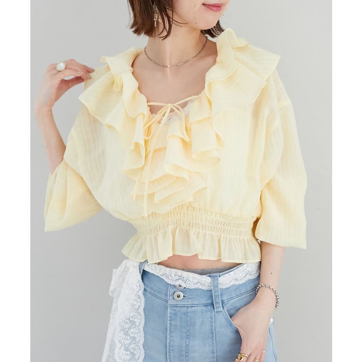 フロントリボンシアーフリルブラウス | MAJESTIC LEGON  | 詳細画像12 