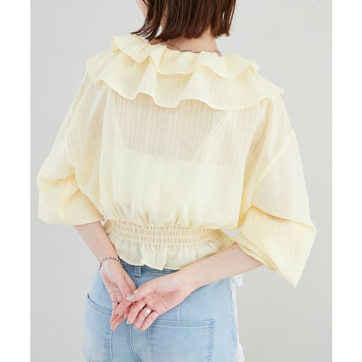 フロントリボンシアーフリルブラウス | MAJESTIC LEGON  | 詳細画像14 