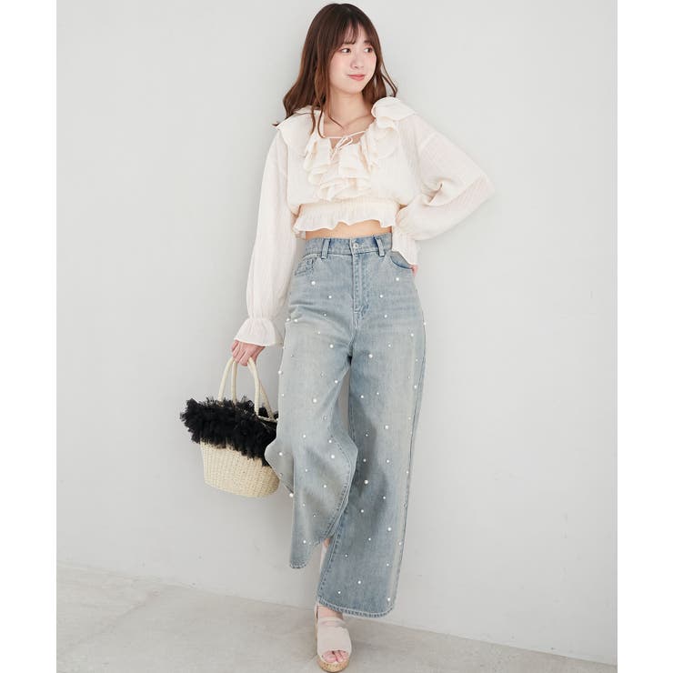 フロントリボンシアーフリルブラウス | MAJESTIC LEGON  | 詳細画像16 