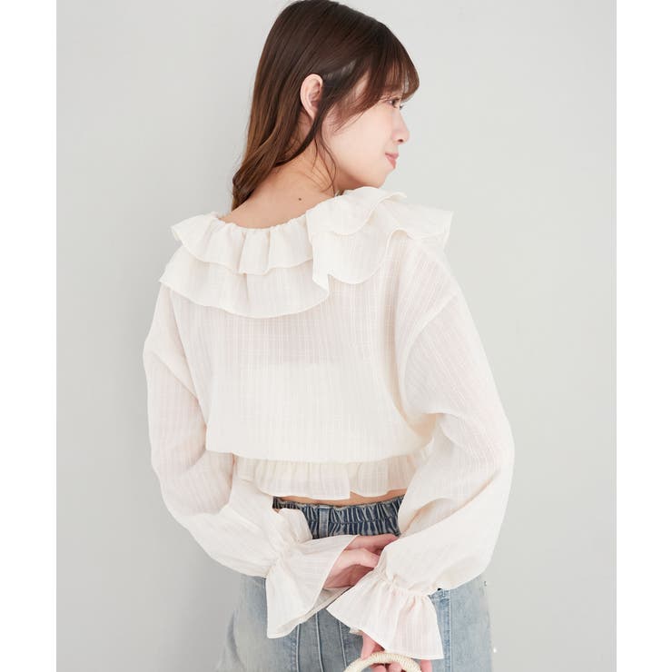 フロントリボンシアーフリルブラウス | MAJESTIC LEGON  | 詳細画像21 