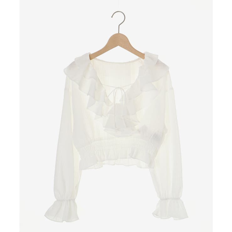 フロントリボンシアーフリルブラウス | MAJESTIC LEGON  | 詳細画像23 