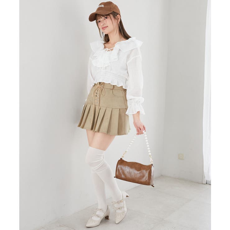 フロントリボンシアーフリルブラウス | MAJESTIC LEGON  | 詳細画像3 