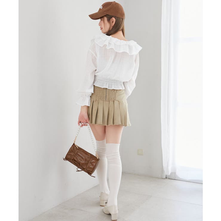 フロントリボンシアーフリルブラウス | MAJESTIC LEGON  | 詳細画像4 