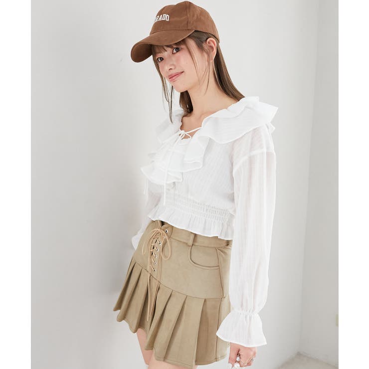 フロントリボンシアーフリルブラウス | MAJESTIC LEGON  | 詳細画像6 