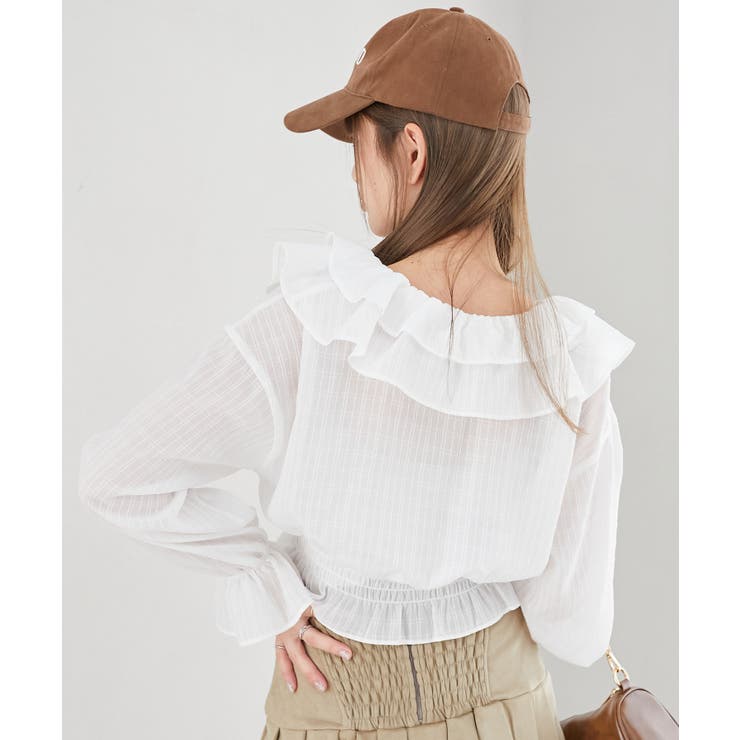 フロントリボンシアーフリルブラウス | MAJESTIC LEGON  | 詳細画像7 