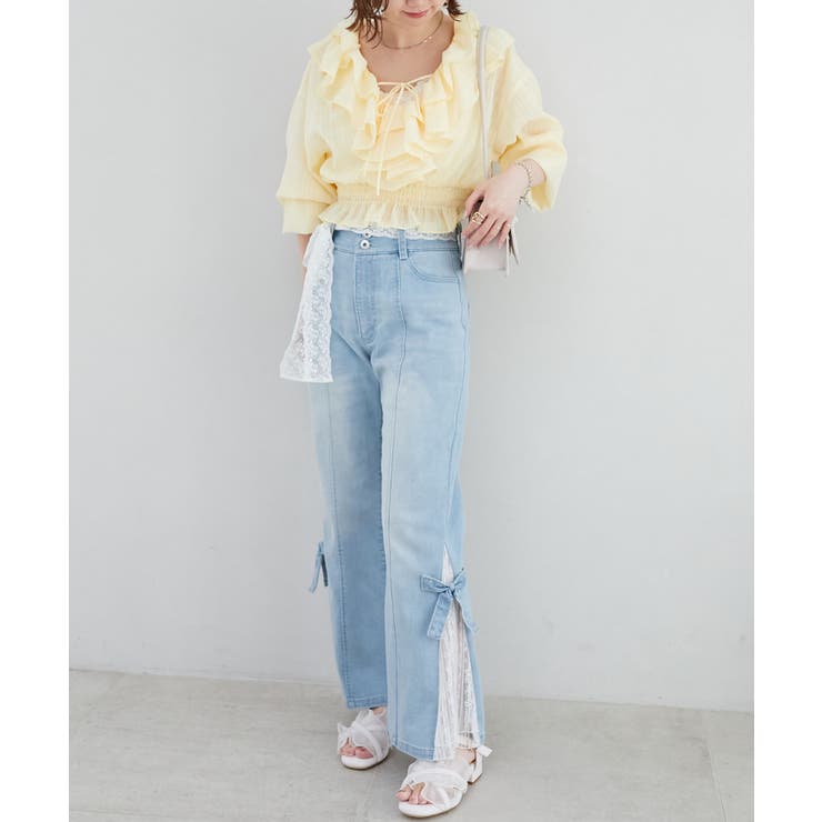 フロントリボンシアーフリルブラウス | MAJESTIC LEGON  | 詳細画像9 