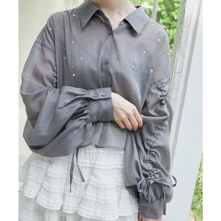 キラキラドロストシアーシャツ | MAJESTIC LEGON  | 詳細画像28 