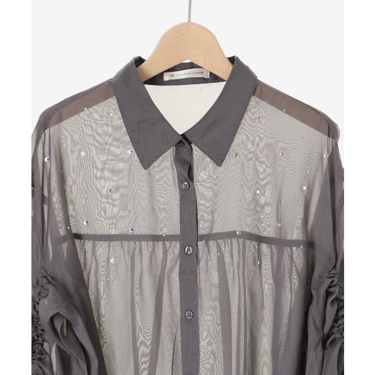 キラキラドロストシアーシャツ | MAJESTIC LEGON  | 詳細画像34 