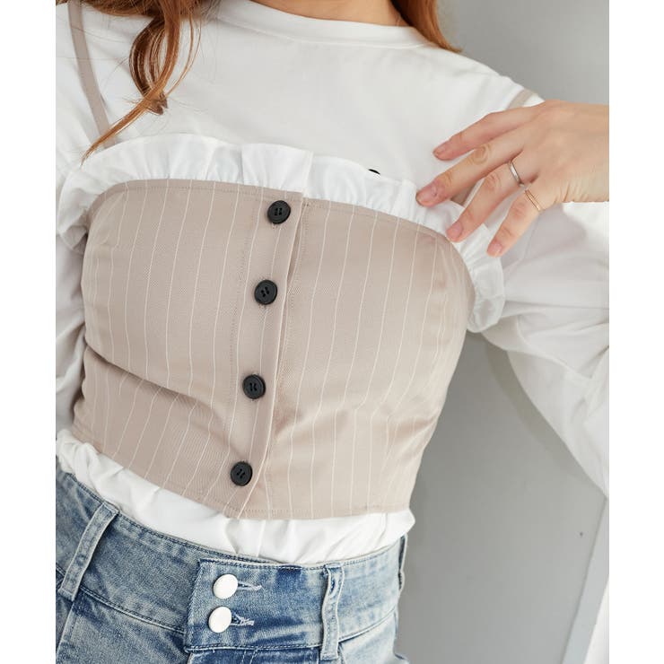 バイカラーフリルトリムビスチェ | MAJESTIC LEGON  | 詳細画像15 