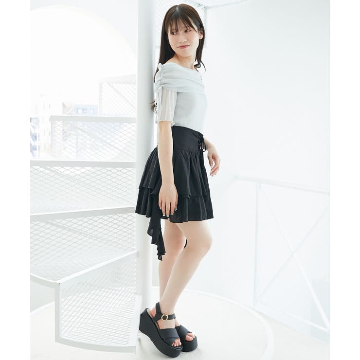 サイドラッフルティアードミニスカパン | MAJESTIC LEGON  | 詳細画像18 