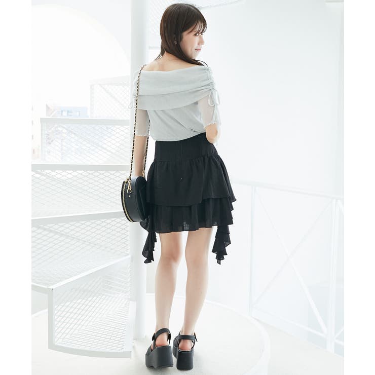 サイドラッフルティアードミニスカパン | MAJESTIC LEGON  | 詳細画像19 