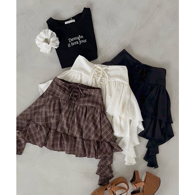 サイドラッフルティアードミニスカパン | MAJESTIC LEGON  | 詳細画像24 