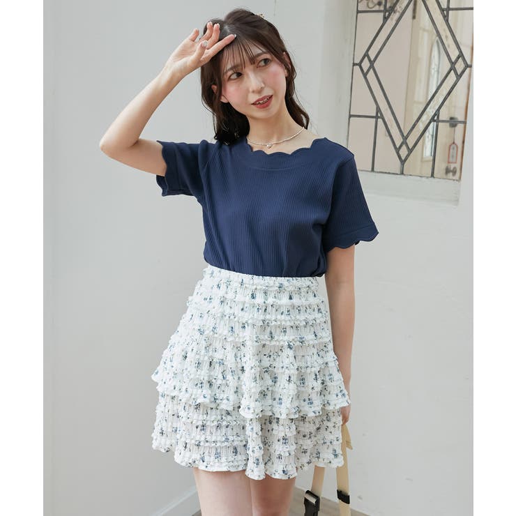 アイボリー柄 | カットレースフリルミニスカパン | MAJESTIC LEGON 