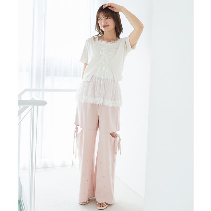 スリットビジュースウェットパンツ | MAJESTIC LEGON  | 詳細画像12 