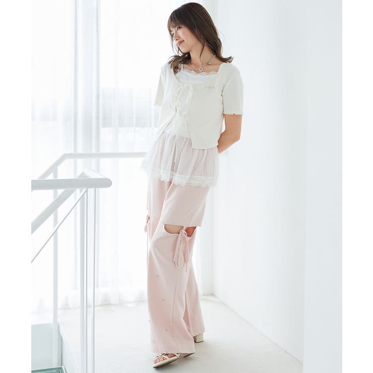 スリットビジュースウェットパンツ | MAJESTIC LEGON  | 詳細画像13 